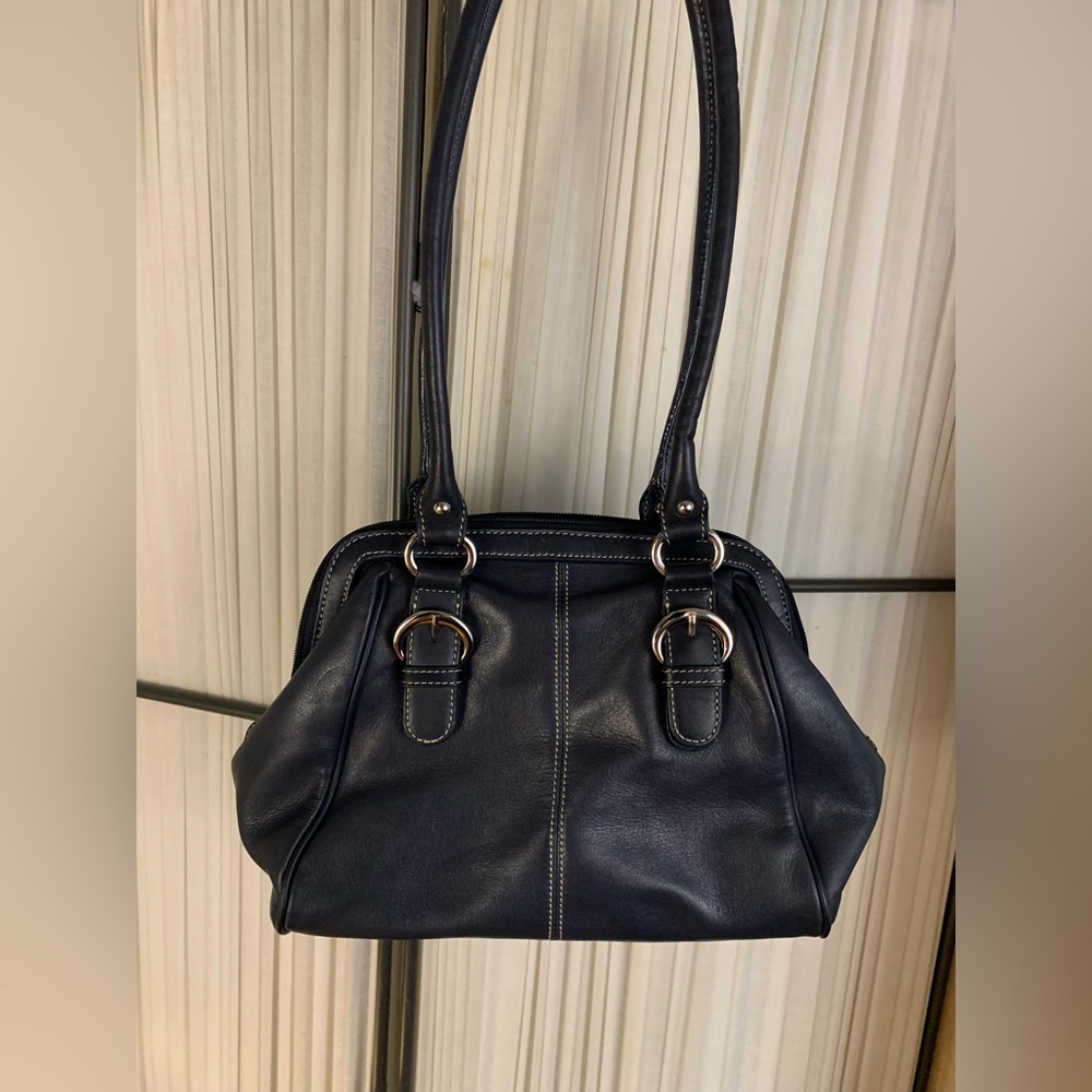 Tignanello Blue Leather Handbag